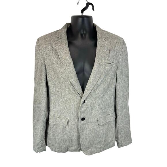 Rag & Bone Blazer Cotton Linen Blend Grey Heather Size 38 Preppy Office Designer - Picture 1 of 13